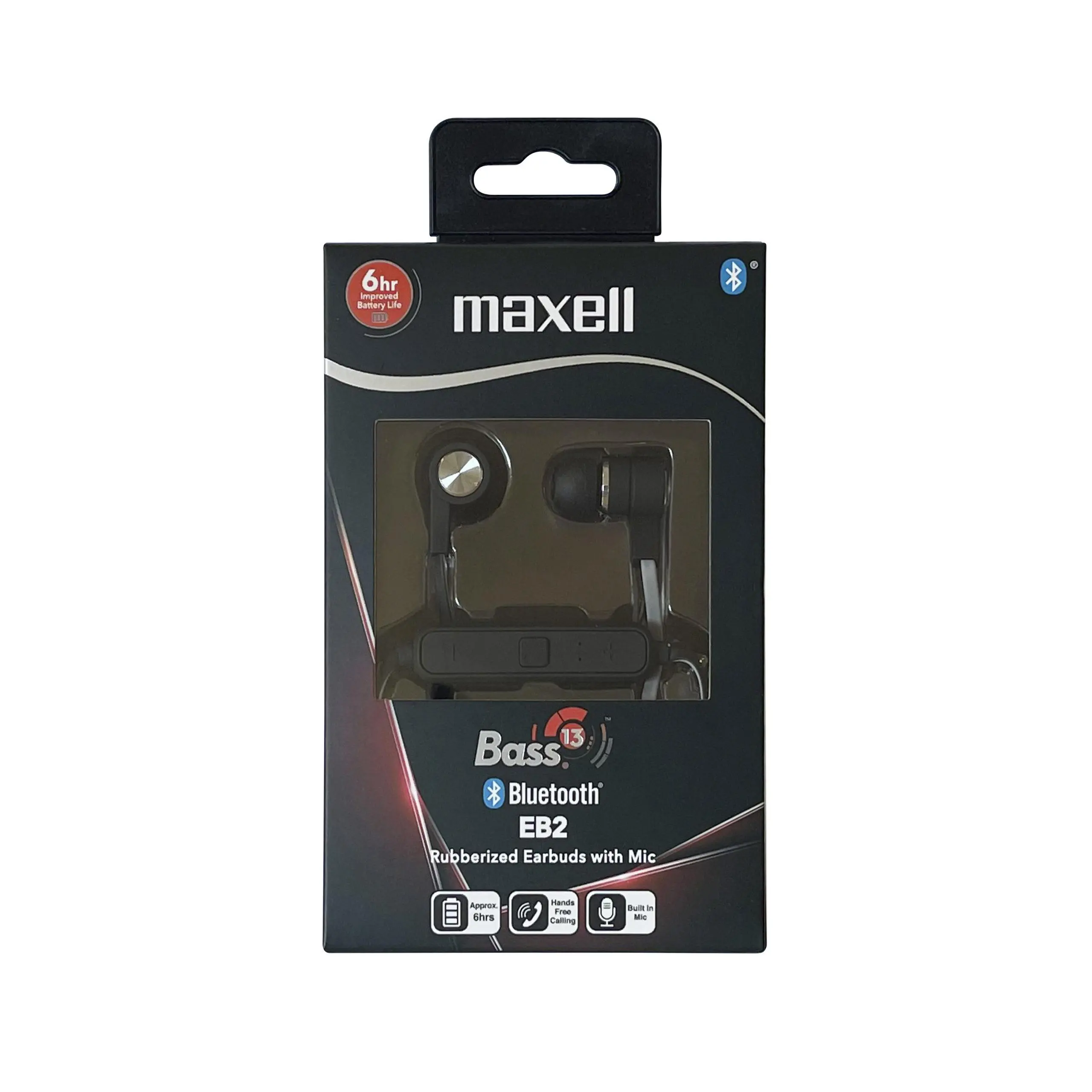 Слушалки с микрофон тапи блутут B13-EB2 BASS 13 черни MAXELL
