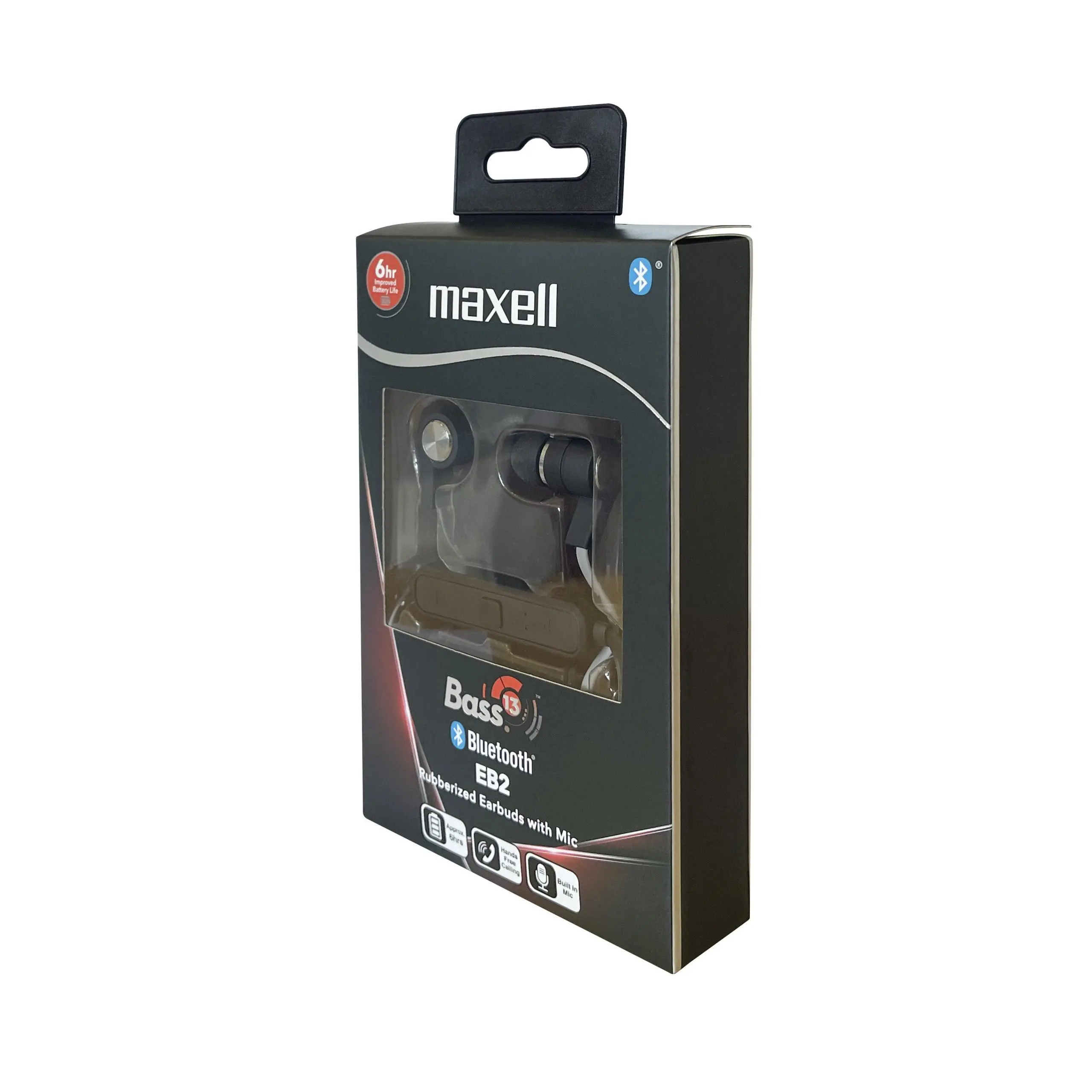 Слушалки с микрофон тапи блутут B13-EB2 BASS 13 черни MAXELL - image 3