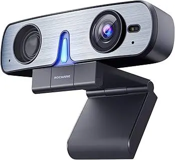 ROCWARE RC08P Cameră web 2K, 90 de grade, zoom 4x, USB 2.0, USB-C - 1
