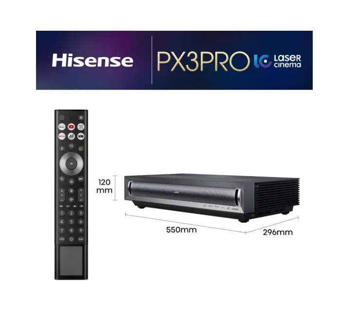 Мултимедиен проектор, Hisense projector PX3-PRO Home Cinema, 3000;1,3x HDMI,1x LAN, Black - image 1