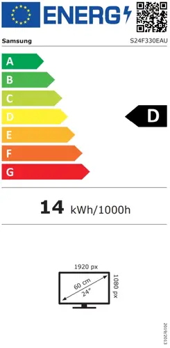 Монитор, Samsung 24F330 24" VA LED 1920x1080 5ms 100Hz 250cd/m2 HDMI Black - image 13