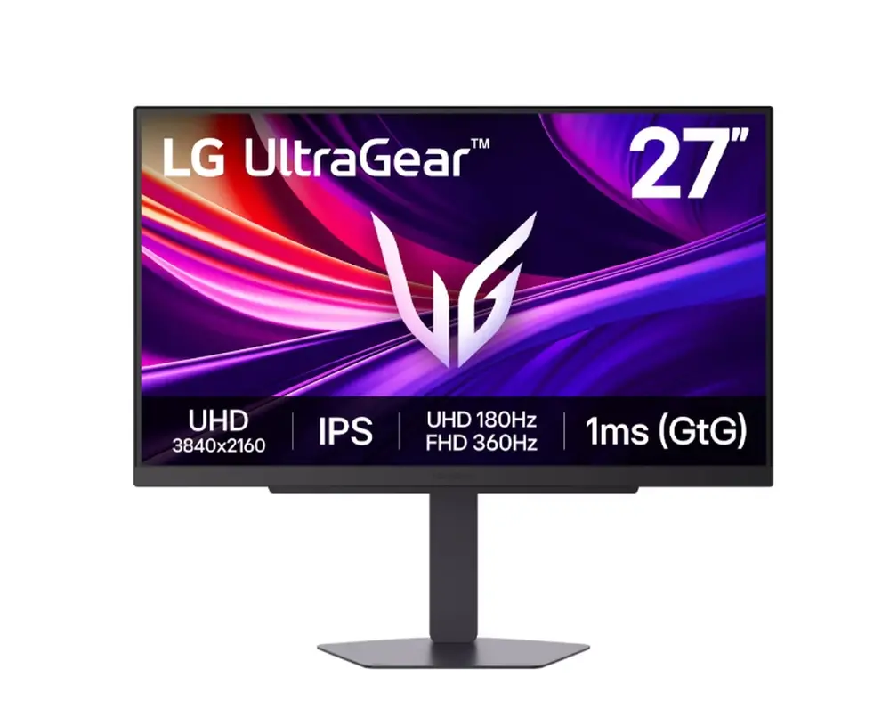 Monitor, LG 27G810A-B, UltraGear 27" 4K IPS, 1ms (GtG), 1000:1, 400cd/m2, UHD 3840x2160, Dual-Mode (UHD 180Hz, FHD 360Hz), HDR 10, DCI-P3 95.0%, AMD