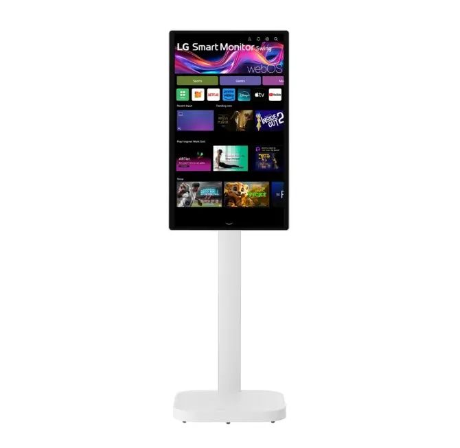 Монитор, LG 32U889SA-W, 31.5" IPS, Smart webOS, Touch, Swind, 5ms GtG, 1000:1, 350cd/m2, UHD 4K (3840 x 2160), HDR 10, DCI-P3 95%, 3xUSB Type-C (PD 65W), 2xHDMI, Tilt , Height adjustment, Swivel, Pivot, AirPlay 2, Speacers 5W x 2, LG Switch, White - image 4