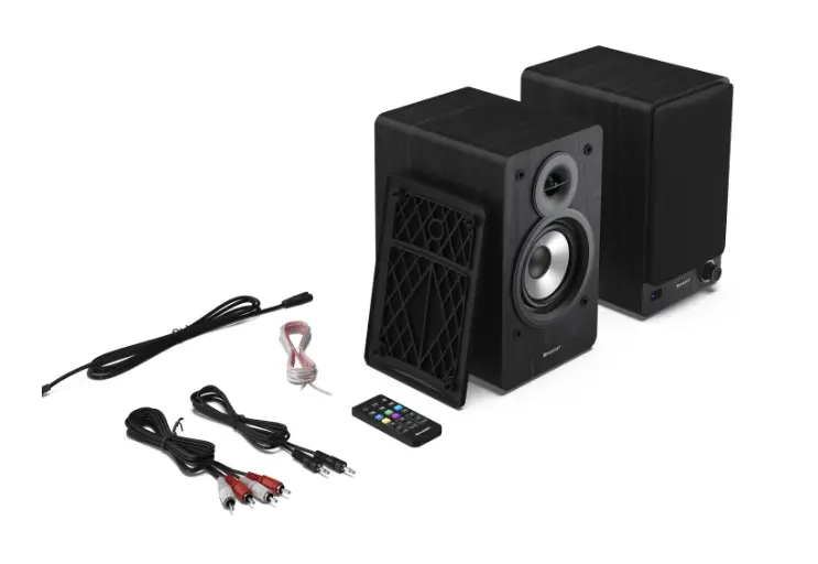 Аудио система, Sharp Audio Systems CP-SS30(BK), Hifi Systems BOOKSHELF SPEAKERS 60W (2 x 30W) RMS 2, Bluetooth v5.0, USB playback, MP3 Audio decoder, RCA L/R In, 3.5mm Aux-in / line-in, Digital optical-in, Wooden speaker, Black - image 11
