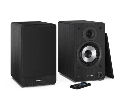 Аудио система, Sharp Audio Systems CP-SS30(BK), Hifi Systems BOOKSHELF SPEAKERS 60W (2 x 30W) RMS 2, Bluetooth v5.0, USB playback, MP3 Audio decoder, RCA L/R In, 3.5mm Aux-in / line-in, Digital optical-in, Wooden speaker, Black - image 7
