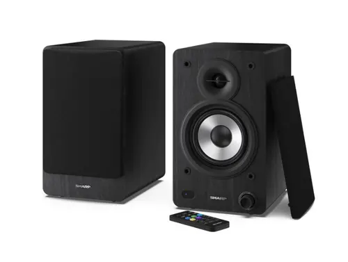 Аудио система, Sharp Audio Systems CP-SS30(BK), Hifi Systems BOOKSHELF SPEAKERS 60W (2 x 30W) RMS 2, Bluetooth v5.0, USB playback, MP3 Audio decoder, RCA L/R In, 3.5mm Aux-in / line-in, Digital optical-in, Wooden speaker, Black