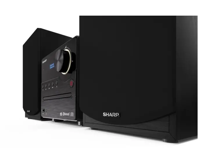 Аудио система, Sharp Audio Systems XL-B517D(BK), HI-FI MICRO SYSTEM, 45W total max power output, DAB+ and FM tuner with RDS, Bluetooth v5.0, CD player, USB playback, 3.5mm Aux-in / line-in, Headphone jack, wooden speaker, Black - image 2