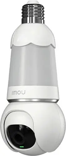 Imou Bulb Cam 5MP, full color night vision Bulb & Camera 2-in-1 5MP, 340°Pan & 0-90°Tilt, 5MP progressive CMOS, H.265, micro SD(512GB), 2.8mm Fixed lens, FOV 89°, IR up to 25m, 8x Zoom, 1xRJ45, Mic&Speaker, spotlight, 110dB Siren