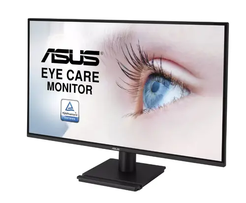 Монитор, Asus VA27AQ Eye Care Monitor, 27 ", IPS, QHD, 99% sRGB, Frameless, HDMI, DisplayPort, VGA, 1ms MPRT, Stereo Speakers, Low Blue Light, Flicker Free, Wall Mountable, Black - image 2