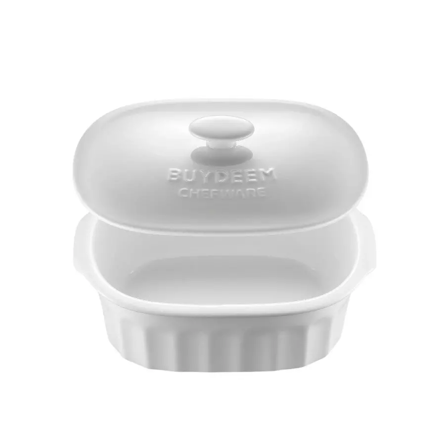 BUYDEEM Cocotte ceramică 2 L, model CT1005, culoare alb