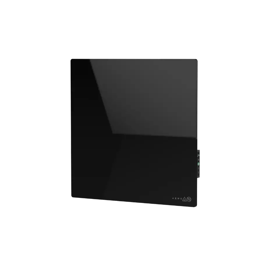 AENO Premium Eco Smart Quadro Wall Heater, 500W, 50x50 cm., Tempered glass, Infrared+convection heating type, LED display Plug type: Europe (E/F type), BLACK, , Made in Poland