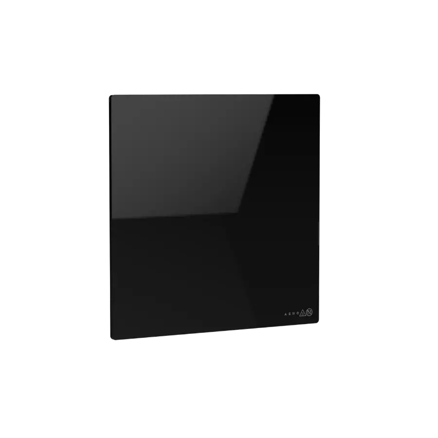 AENO Premium Eco Smart Quadro Wall Heater, 500W, 50x50 cm., Tempered glass, Infrared+convection heating type, LED display Plug type: Europe (E/F type), BLACK, , Made in Poland - image 2