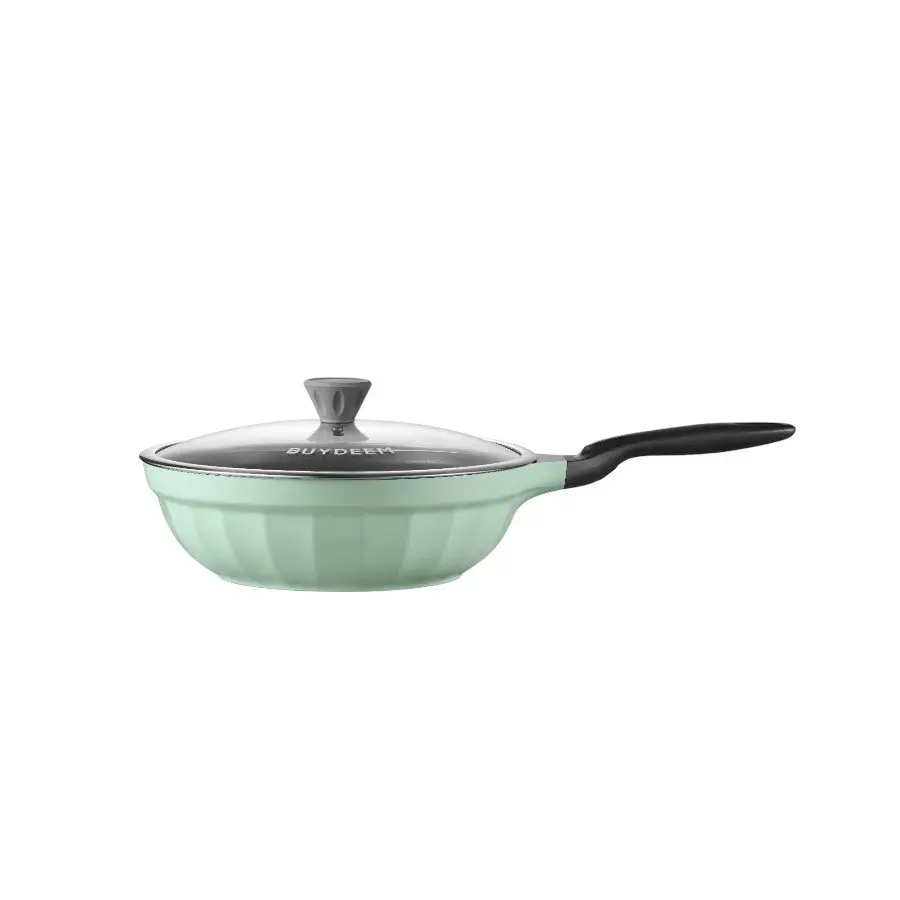 BUYDEEM Tigaie antiaderentă din aluminiu turnat 30 cm, model CP102, culoare Cozy Greenish