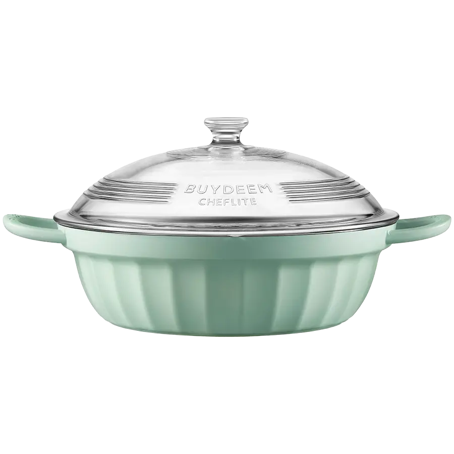 BUYDEEM Cast Aluminum Nonstick Multi function pot 3,8L, model CP181, color Cozy Greenish