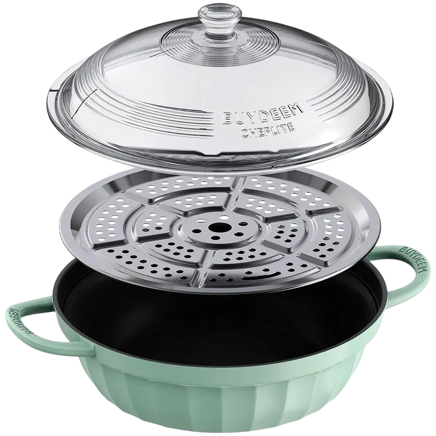 BUYDEEM Cast Aluminum Nonstick Multi function pot 3,8L, model CP181, color Cozy Greenish - image 1