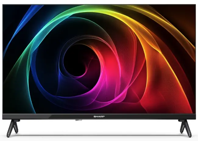 Телевизор, Sharp 24HA1205E, 24" LED HD 1366x768 Frameless, 100 000:1, DVB-T/T2/C/S/S2, Active Motion 100, Speaker 2x3W, Dolby Digital, CI+, 3xHDMI (ARC/CEC), 2xUSB, LAN, Video/Audio input (3 x RCA), Hotel Mode, E, 2 pole Stand - image 1