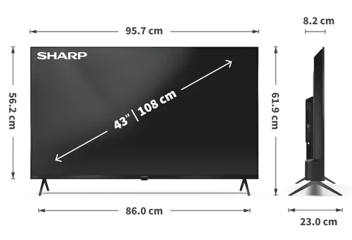 Телевизор, Sharp 43HP5265E, 43" QLED Google TV, 4K Ultra HD 3840x2160 Frameless, 1 000 000:1, AQUOS, DVB-T/T2/C/S/S2, Active Motion 1000, HDR10, Dolby Atmos, Dolby Vision, Google Assistant, Google Cast, HDMI 2.1 with eARC, 3.5mm Headphone jack / line-out, USB, Wi- - image 7