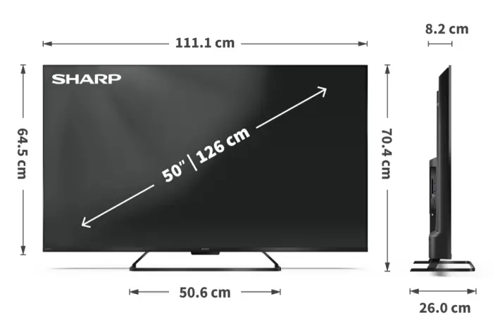 Телевизор, Sharp 50HR7265E, 50" QLED GOOGLE TV, 4K 144Hz Quantum Dot 3840x2160 Frameless, AQUOS AI, DVB-T/T2/C/S/S2, Active Motion 1400, HDR10, Dolby Atmos, Dolby Vision, DTS:X, Google Assistant, HDMI eARC, Mini Composite/CVBS + Audio input, USB, Wi-Fi, Bluetooth, - image 7