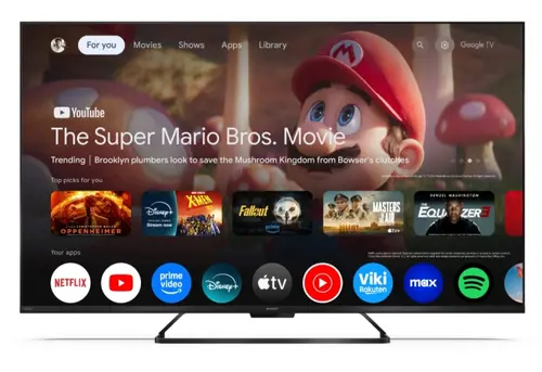 Телевизор, Sharp 55HR7265E, 55" QLED  GOOGLE TV, 4K 144Hz Quantum Dot 3840x2160 Frameless, AQUOS AI, DVB-T/T2/C/S/S2, Active Motion 1400, HDR10, Dolby Atmos, Dolby Vision, DTS:X, Google Assistant, HDMI eARC, Mini Composite/CVBS + Audio input, USB, Wi-Fi, Bluetooth - image 2