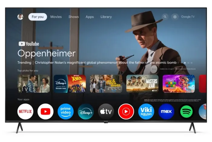 Телевизор, Sharp 65HP5265E, 65" QLED Google TV, 4K Ultra HD 3840x2160 Frameless, 1 000 000:1, AQUOS, DVB-T/T2/C/S/S2, Active Motion 1000, HDR10, Dolby Atmos, Dolby Vision, Google Assistant, Google Cast, HDMI 2.1 with eARC, 3.5mm Headphone jack / line-out, USB, Wi - image 2