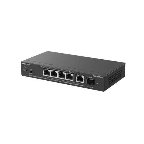 Комутатор Ruijie RG-ES206MG-P, 4x2.5G PoE+, 1x2.5G,1x10G SFP+, 70W, до 16 VLAN - image 1