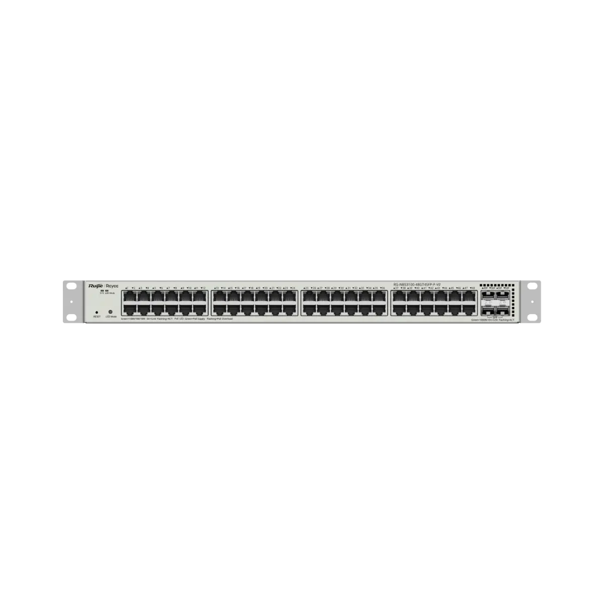 Switch Ruijie RG-NBS3100-48GT4SFP-P-V2, 48xGbЕ, POE+, 370 W, 4xSFP, L2 - image 1