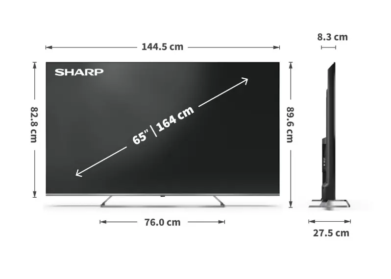 Телевизор, Sharp 65JP7265E, 65" QLED Mini led Google TV, 4K Ultra HD 3840x2160 Frameless, AQUOS, DVB-T/T2/C/S/S2, Active Motion 1000, HDR10, Dolby Atmos, Dolby Vision, Google Assistant, HARMAN/KARDON, HDMI 2.1 with eARC, 3.5mm Headphone jack / line-out, USB, Wi-Fi - image 4