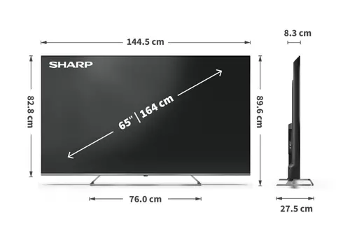Телевизор, Sharp 65JP7265E, 65" QLED Mini led Google TV, 4K Ultra HD 3840x2160 Frameless, AQUOS, DVB-T/T2/C/S/S2, Active Motion 1000, HDR10, Dolby Atmos, Dolby Vision, Google Assistant, HARMAN/KARDON, HDMI 2.1 with eARC, 3.5mm Headphone jack / line-out, USB, Wi-Fi - image 4