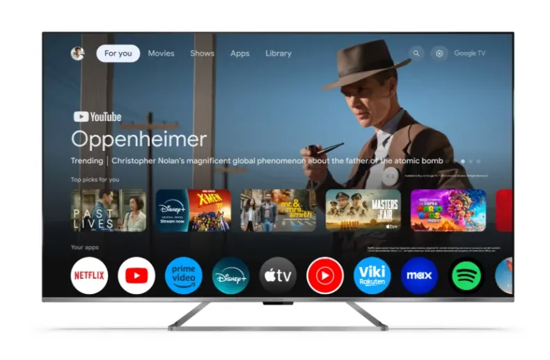 Телевизор, Sharp 75GP7265E, 75" QLED Google TV, 4K Ultra HD 3840x2160 Frameless, AQUOS, DVB-T/T2/C/S/S2, Active Motion 1200, HDR10, Dolby Atmos, Dolby Vision, Google Assistant, HARMAN/KARDON, Chromecast Built-in, HDMI 2.1 with eARC, Aluminium finish, USB, Wi-Fi, Bl - image 2