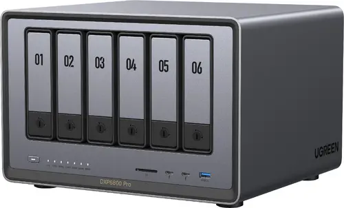 UGREEN 6-Bay Diskless i5-1235U 8GB DDR5 RAM 128GB System Drive, 10GbE HDMI 8K 60Hz TBT4, no HDDs, DXP6800pro