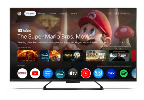 Телевизор, Sharp 43HR7265E, 43" QLED Google TV, 144 Hz, 4K Ultra HD 3840x2160 Frameless, AQUOS, DVB-T/T2/C/S/S2, Active Motion 1400, HDR10, Dolby Atmos, Dolby Vision, DTS:X, Google Assistant, Google Cast, HDMI 2.1 with eARC, VRR, 3.5mm Headphone jack / line-out - image 2