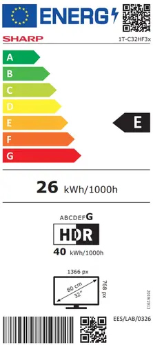Телевизор, Sharp 32HF3265E, 32" QLED Google TV, HD 1366x768 Frameless, 1 000 000:1, DVB-T/T2/C/S/S2, HDR10, Speaker 2x8W, Dolby Digital, Google Cast, 3xHDMI (ARC/CEC), CI+, 3.5mm Headphone jack / line-out, RJ 45, 2xUSB, Wi-Fi, Bluetooth, Mini Composite, E, 2 pole S - image 6