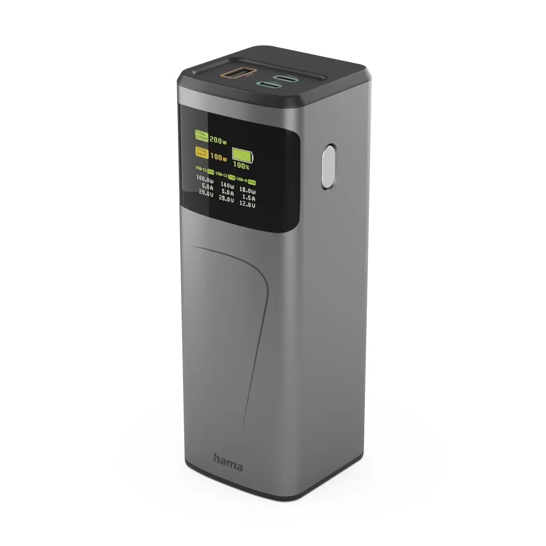 HAMA Външна батерия „High Power“, 200 W, 24000 mAh, 2x USB-C, USB-A, бързо зареждане