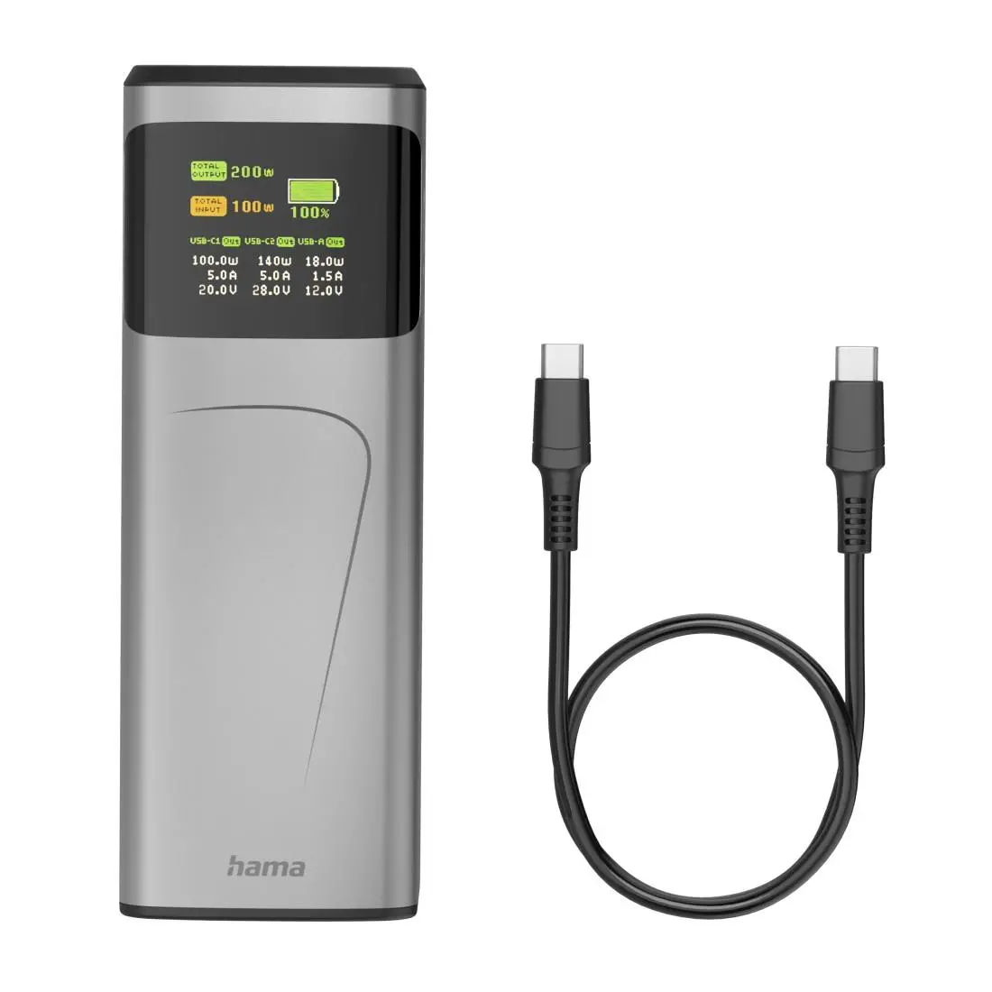 HAMA Външна батерия „High Power“, 200 W, 24000 mAh, 2x USB-C, USB-A, бързо зареждане - image 16