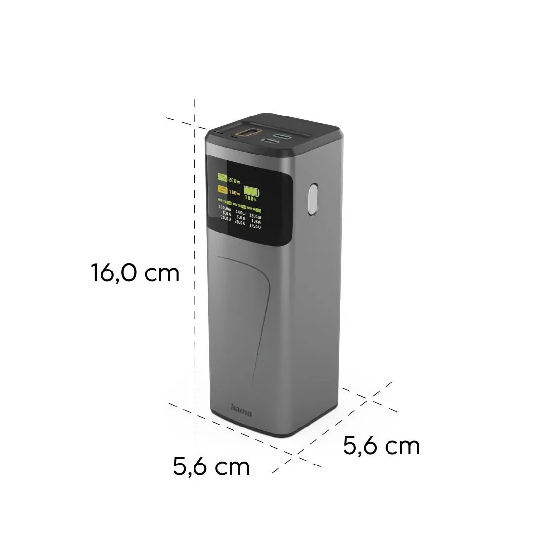 HAMA Външна батерия „High Power“, 200 W, 24000 mAh, 2x USB-C, USB-A, бързо зареждане - image 18