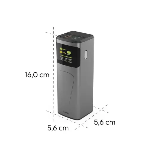 HAMA Външна батерия „High Power“, 200 W, 24000 mAh, 2x USB-C, USB-A, бързо зареждане - image 18