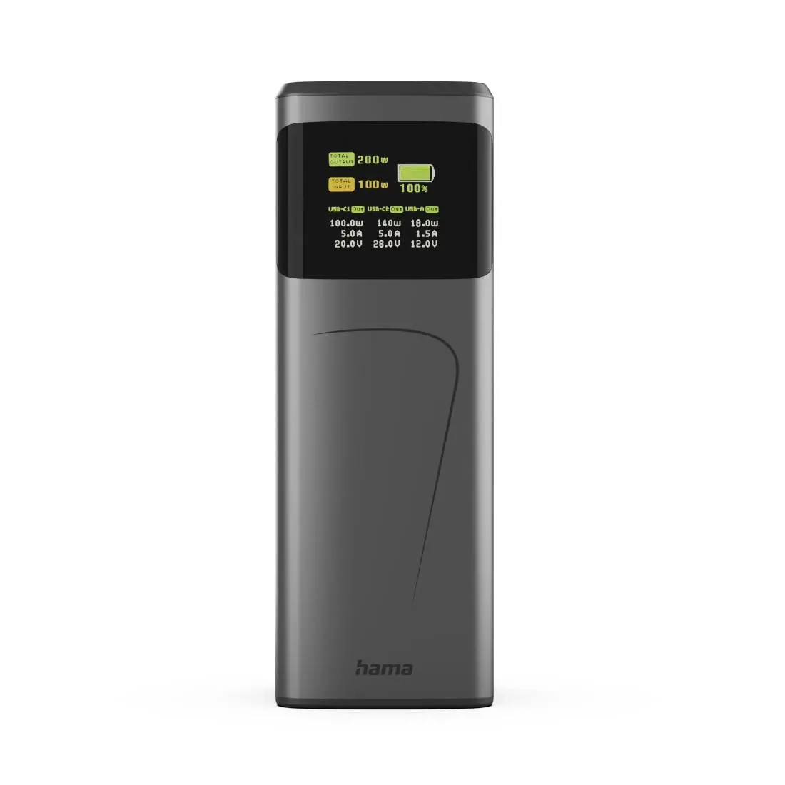 HAMA Външна батерия „High Power“, 200 W, 24000 mAh, 2x USB-C, USB-A, бързо зареждане - image 2