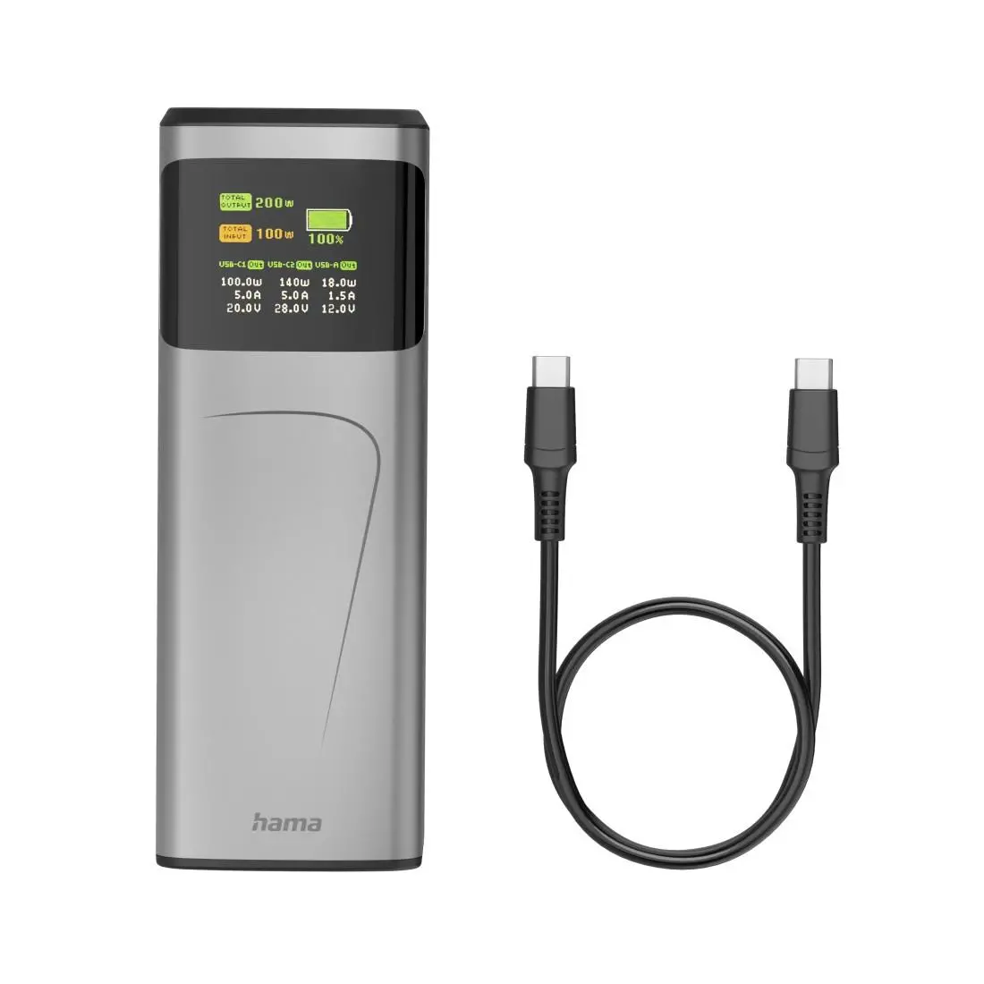 HAMA Външна батерия „High Power“, 200 W, 24000 mAh, 2x USB-C, USB-A, бързо зареждане - image 23