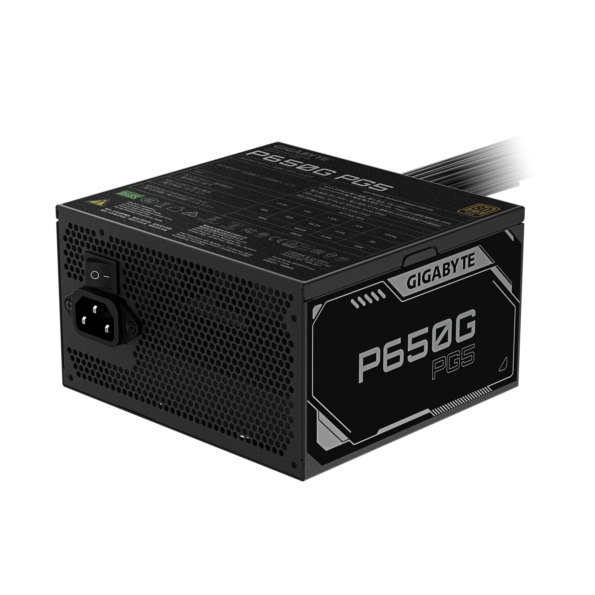 Захранващ блок Gigabyte P650G PG5 650W 80+ Gold, PCIe 5.1 - image 2