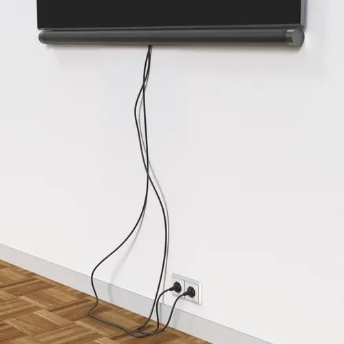 HAMA Canal magnetic pentru cabluri, 90 cm, pentru montaj pe perete, negru - 5