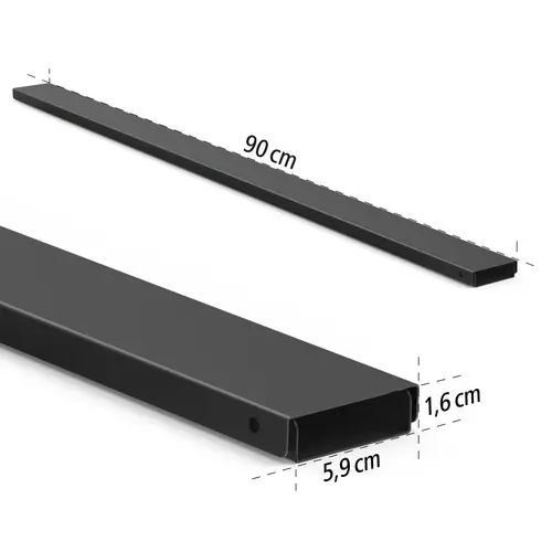HAMA Canal magnetic pentru cabluri, 90 cm, pentru montaj pe perete, negru - 10