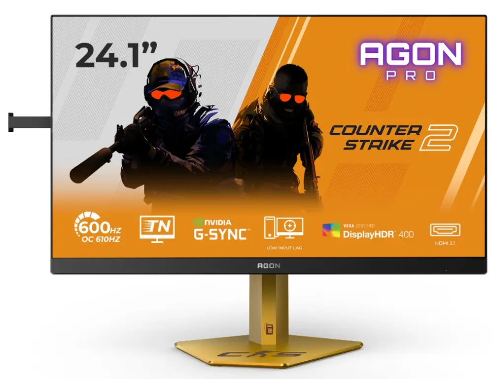 Монитор, AOC CS24A, 24.1" TN eSports WLED, 1920x1080@610Hz (OC, Native 600Hz), 0.5ms GtG, 0.3ms MPRT, 500cd m/2, 1000:1, DCR 80M:1, Adaptive Sync, FlickerFree, Low Blue Light, Tilt, Height Adjust, Pivot, Swivel, 2xHDMI, DP, USB hub