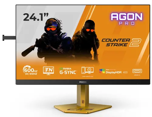 Монитор, AOC CS24A, 24.1" TN eSports WLED, 1920x1080@610Hz (OC, Native 600Hz), 0.5ms GtG, 0.3ms MPRT, 500cd m/2, 1000:1, DCR 80M:1, Adaptive Sync, FlickerFree, Low Blue Light, Tilt, Height Adjust, Pivot, Swivel, 2xHDMI, DP, USB hub