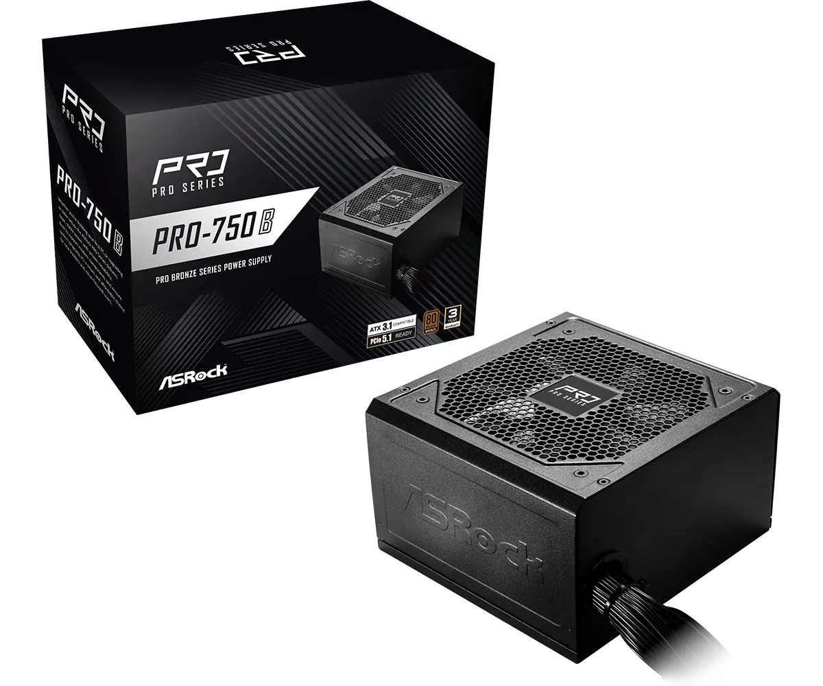 Захранващ блок ASRock PRO-750B 750W 80+ Bronze PCIE 5.1 Ready - image 4