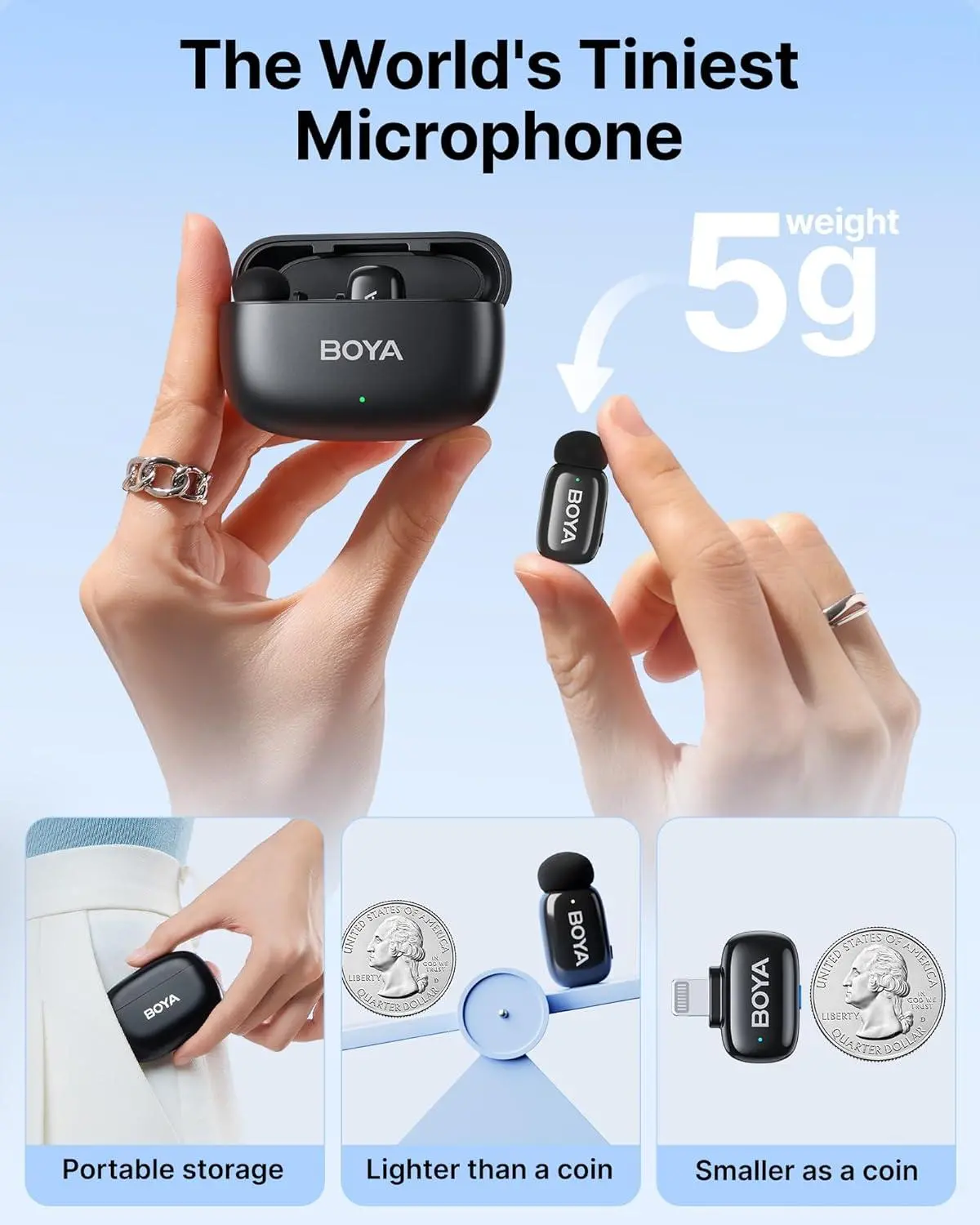 Sistem de microfon fără fir BOYA Mini 2-03 cu Lightning - image 1