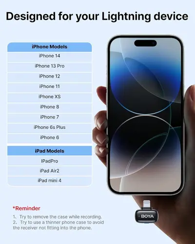Sistem de microfon fără fir BOYA Mini 2-03 cu Lightning - 6