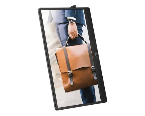 Монитор, MSI PRO MP161 E2, Portable Monitor, 15.6" FHD IPS, Ultra Slim Design 1.08 cm, Connect with Smartphone, Display Kit app, MSI EyesErgo, Built-in Ergo Fold-out Kickstand, Built-in Speakers 2x 1.5W, 2x USB Type-C (DP 1.2a, 15W PD), mini HDMI, 4ms, 0.75 kg - image 2