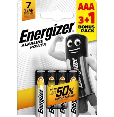 АЛКАЛНИ БАТЕРИИ ENR ALKALINE POWER AAA 3+1 CHP4 ENERGIZER
