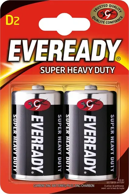 ЦИНКОВИ БАТЕРИИ EVEREADY SHD D BP2 ENERGIZER