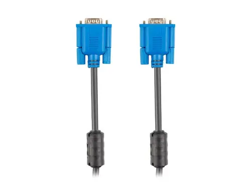 Кабел, Lanberg VGA M/M cable 1.8m dual-shielded, 2x ferrite core, black - image 1